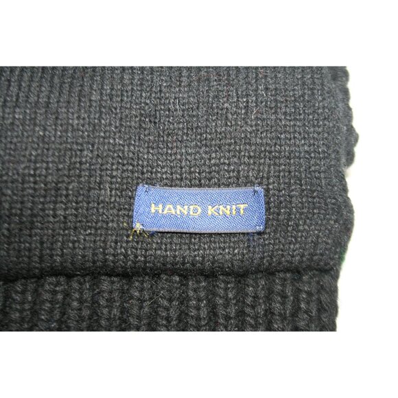 Ralph Lauren Rugby Scarf Wool Blend Snowflake Fair Isle Black Classic Preppy - Picture 6 of 7